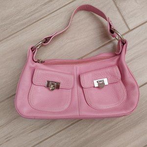 Lovecat Paris NWOT Pink Textured Shoulder Handbag.    Size 5x10.5